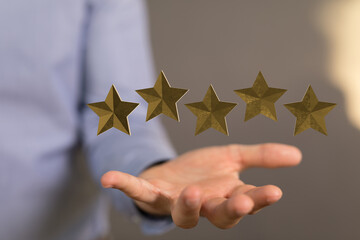 touching technology interface with ranking stars