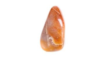 Macro mineral stone Carnelian on white background