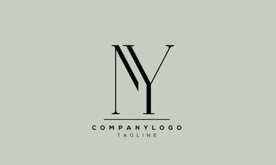 Abstract Letter Initial NY YN Vector Logo Design Template
