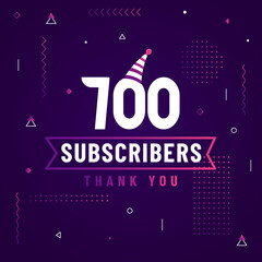 Thank you 700 subscribers celebration modern colorful design.