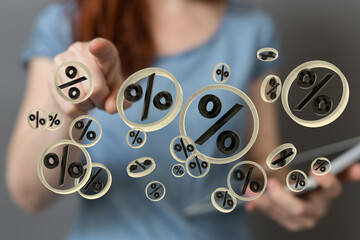 percent sign percentage icon interest rate.