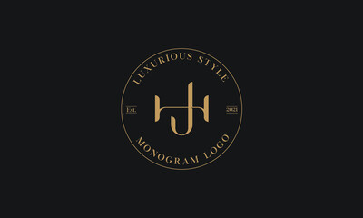 Fototapeta na wymiar Alphabet HJ or NJ abstract monogram vector logo template