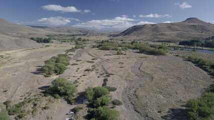 Patagonian landscapes with rivers, roads, woods and farms (D-log profile)