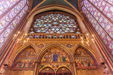 Fototapeta premium Interior of the Sainte Chapelle, Ile de la Cite in Paris, France, Europe