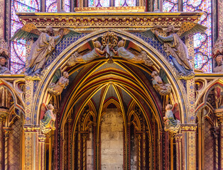 Fototapeta na wymiar Interior of the Sainte Chapelle, Ile de la Cite in Paris, France, Europe