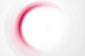 Blurred red semicircle on white background