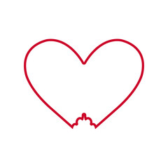 color line art heart, love symbol flat icon. Simple editable vector  illustration usable for web and print items