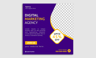 Creative Digital marketing agency corporate business social media post and company web banner ad design template