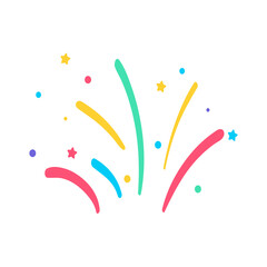 Confetti vector. colorful rolls of paper Confetti floating from the birthday party fireworks