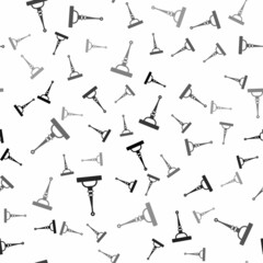 Black Antenna icon isolated seamless pattern on white background. Radio antenna wireless. Technology and network signal radio antenna. Vector