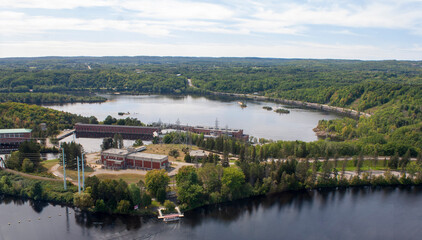 Fototapeta na wymiar aerial View of Shawinigan from La Cite de l'Energie