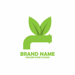 nature water design logo vector. green water design vector
