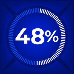 48 percent count on dark blue background