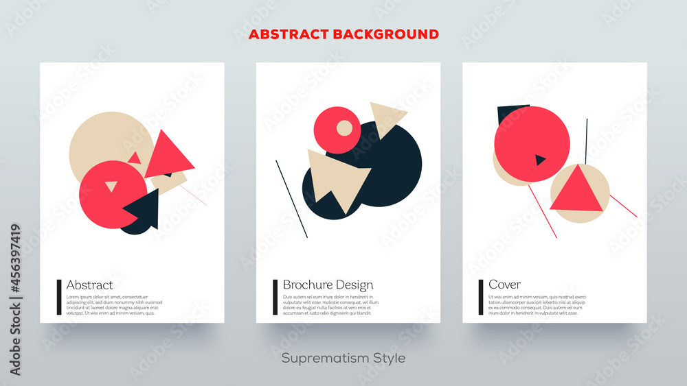 Canvas Prints suprematism design set. flat style illustration. creative retro abstract geometric template for bran