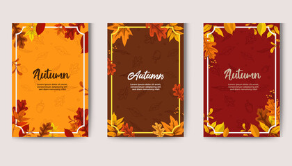 Autumn design with leaves. background, banner, card and poster design