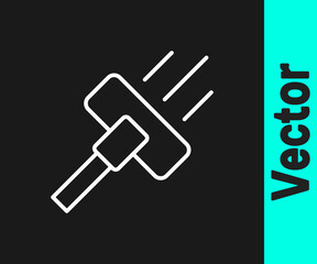 White line Vacuum cleaner icon isolated on black background. Vector