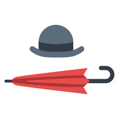 hat and umbrella icon