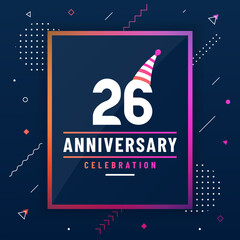 26 years anniversary greetings card, 26 anniversary celebration background free vector. © Stockia