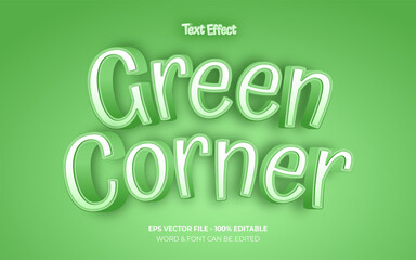 3d text effect green style. Editable text effect.