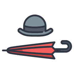 hat and umbrella icon