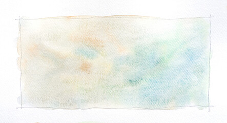 Abstract watercolor stains background. Hand drawn watercolor strokes painting on white.