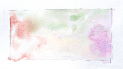Abstract watercolor stains background. Hand drawn watercolor strokes painting on white.