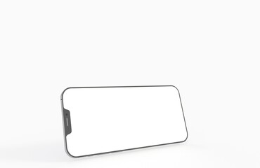 Realistic isometric black frameless smartphone mockup perspective 3d.