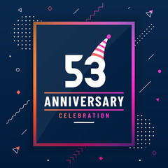 53 years anniversary greetings card, 53 anniversary celebration background free vector.