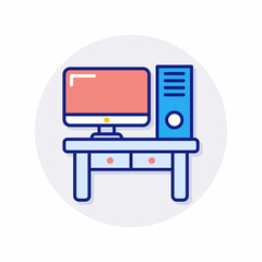 Workstation icon in vector. Logotype