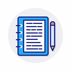 Write Diary icon in vector. Logotype