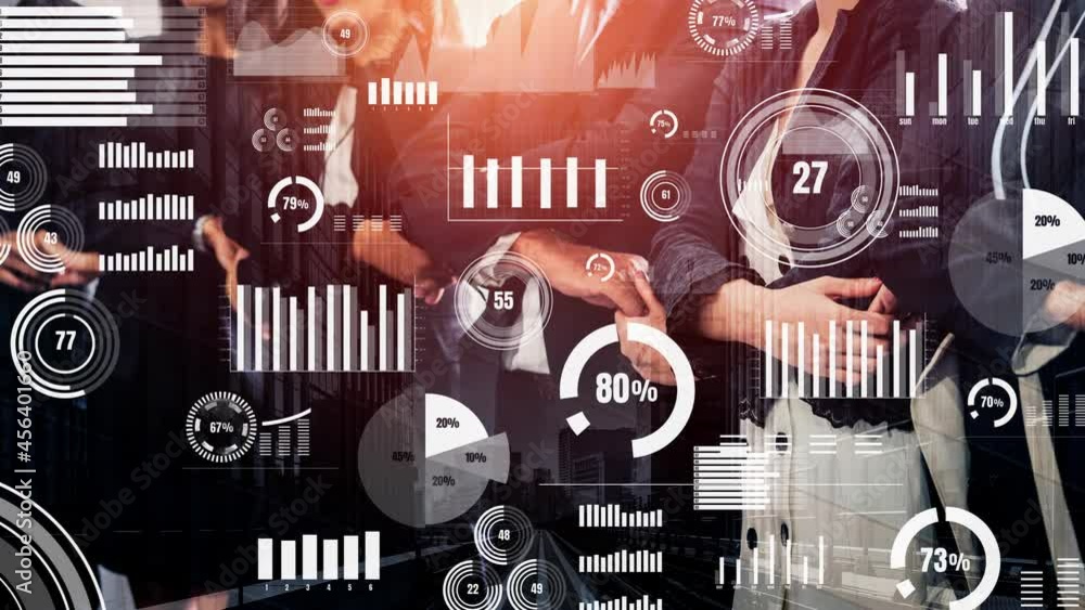 Poster conceptual business dashboard for financial data analysis . 3d render computer graphic .