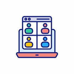 Video Meeting icon in vector. Logotype