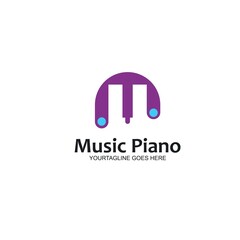 m letter piano concept icon vector illustration design