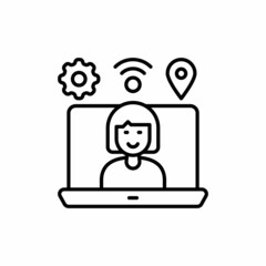Virtual Workspace icon in vector. Logotype