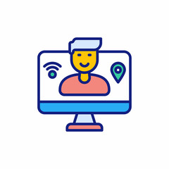 Digital Nomad Man icon in vector. Logotype