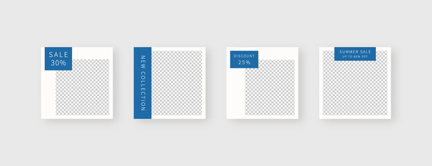 Social media template. Trendy editable social media post template. Mockup isolated. Template design. Vector illustration.