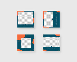 Social media template. Trendy editable social media post template. Mockup isolated. Template design. Vector illustration.