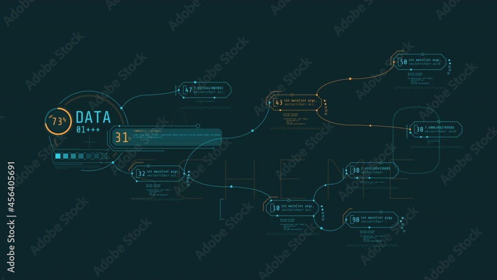 Poster abstract animated multi-component hud diagram with infographics.