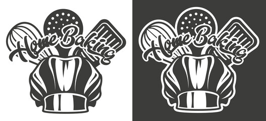 Vintage badge on the theme of craft bakery in two variants