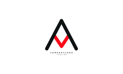 AV, VA, Abstract initial monogram letter alphabet logo design - obrazy, fototapety, plakaty