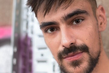 Close-up portrait of a very handsome guy