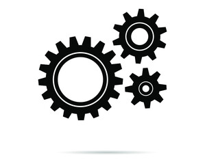 Gear vector icon. Settings symbol. Simple cog sign. Industrial design, mechanical engineering.