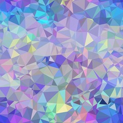 Seamless iridescent triangle pattern for surface pattern print. High quality illustration. Blue and purple holographic vivid trendy swatch. Funky contemporary graphic tile for background or textile.