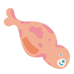 illustration drawing cartoon seal swimming vector
