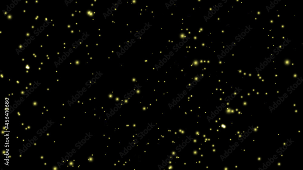 Poster abstract dust particles move chaotically illuminated by the rays of the sun in endless space. beauti