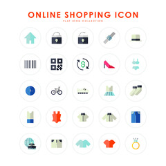 Online Shopping Flat Icon with Color