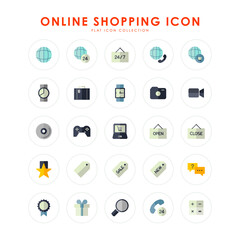 Online Shopping Flat Icon with Color