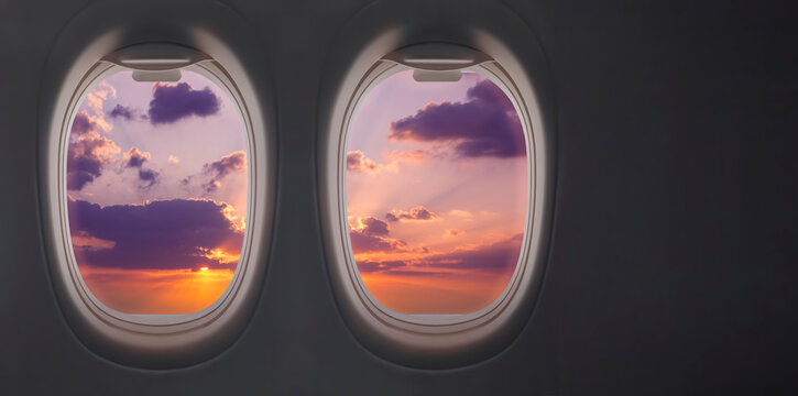 Fototapeta View from airplane window