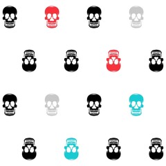 Skull pattern with two colors and background