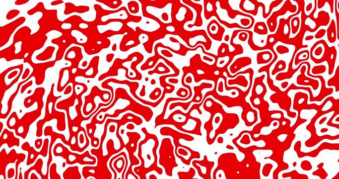 Abstract red blood drops pattern motion seamless looping background.